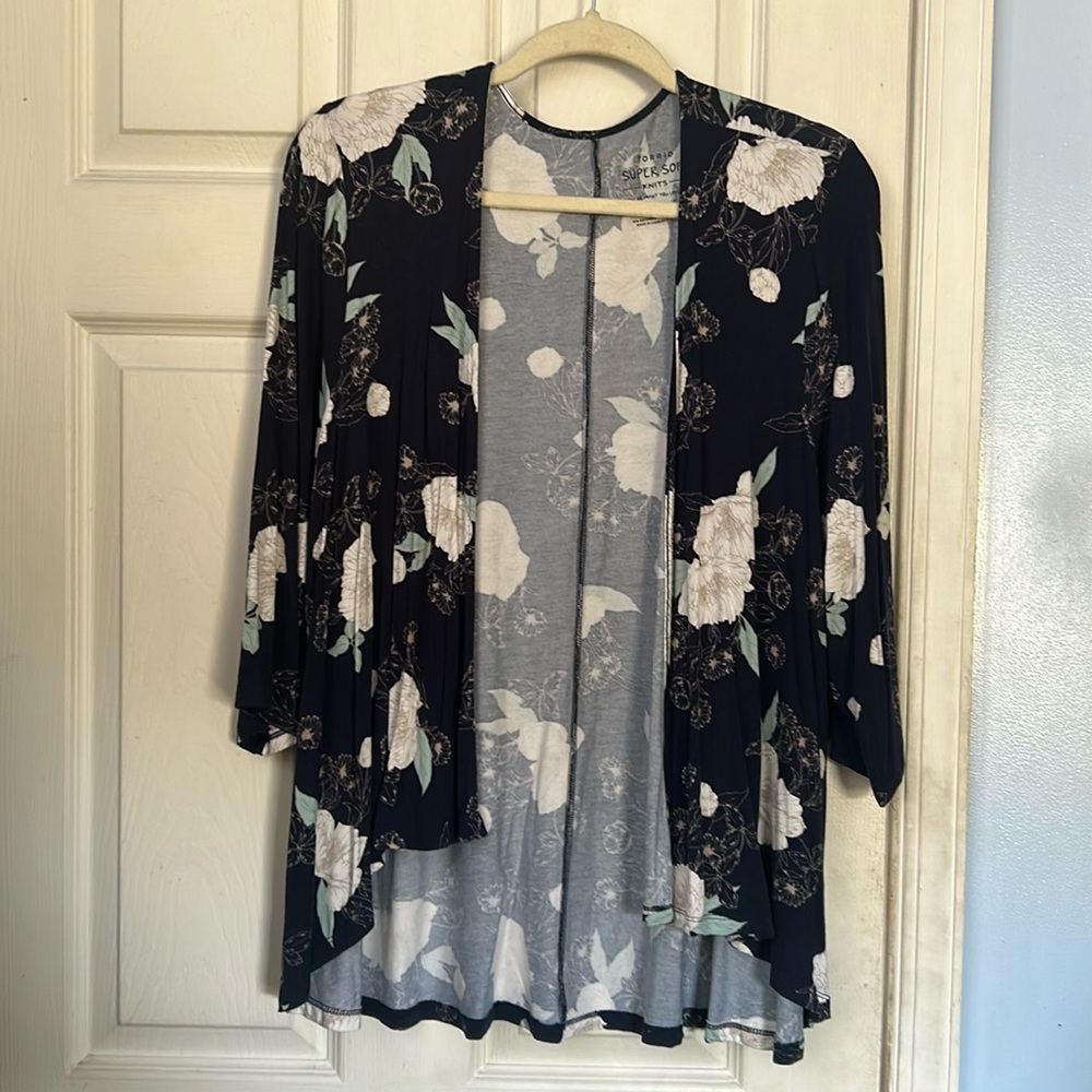 Torrid Black Floral Cardigan